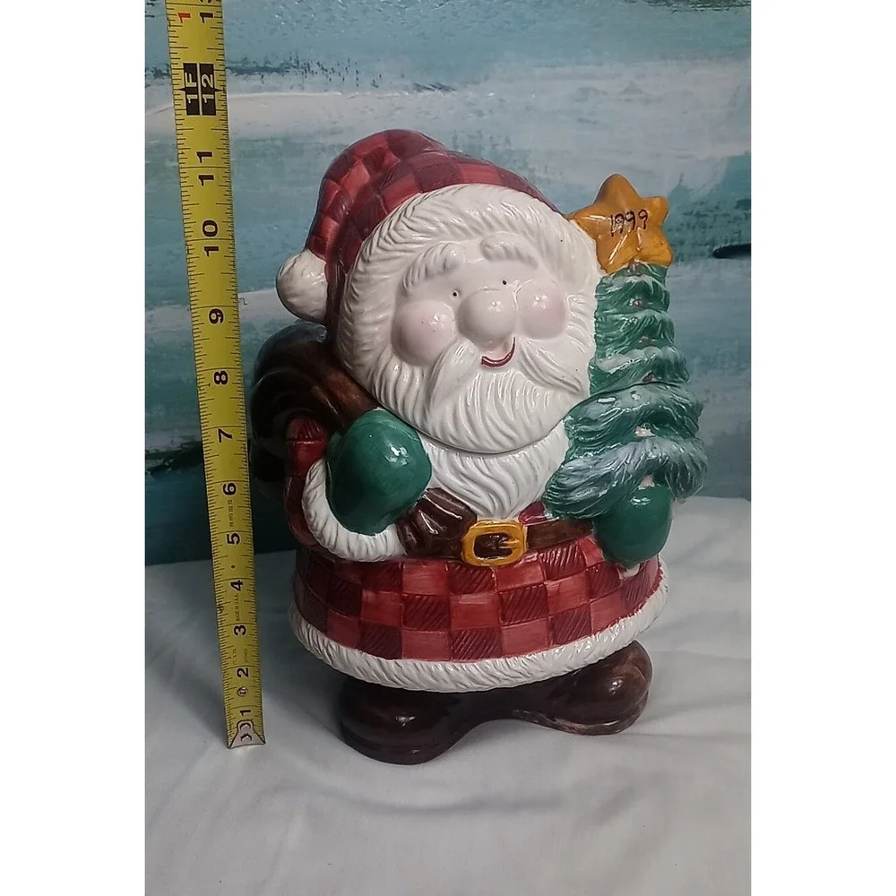Santa Claus Ceramic Cookie‎ Jar 1999 Has A Couple Of Small Chips See Pictures